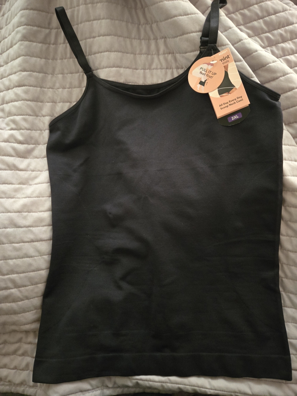 Shapermint Black Seamless Adjustable Strap Cami Size 2XL NWT